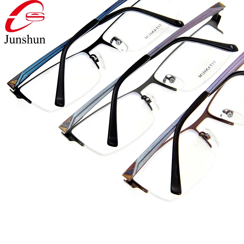 Shenzhen Eyeglass factory Business spectacle titanium Half frame eyewear myopia optical glasses
Shenzhen Eyeglass factory Business spectacle titanium Half frame eyewear myopia optical glasses