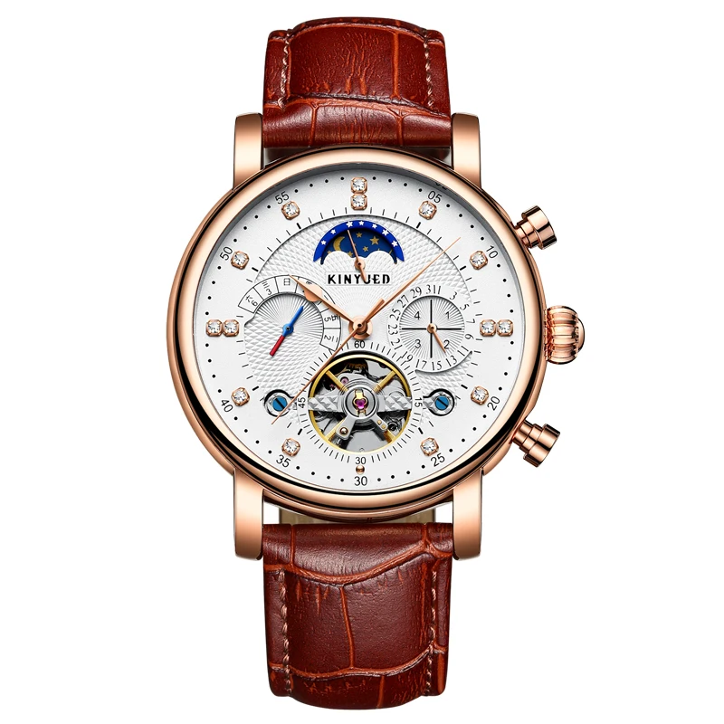 KINYUED J025 High quality fashion watch Leather watch Moon Phase 3ATM waterproof automatic mechanical mens wrist watches
KINYUED J025 High quality fashion watch Leather watch Moon Phase 3ATM waterproof automatic mechanical mens wrist watches
