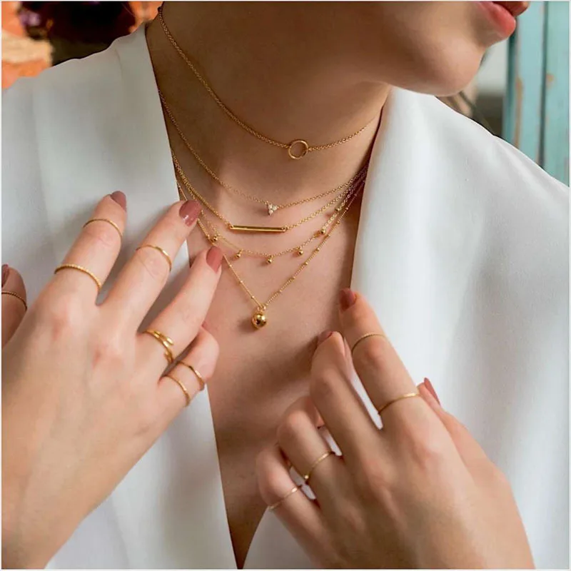 Non Tarnish Jewelry 18K Gold Plated String Little Beads Pendant Superfine Necklace Stainless Steel Jewelry Wholesale
Non Tarnish Jewelry 18K Gold Plated String Little Beads Pendant Superfine Necklace Stainless Steel Jewelry Wholesale