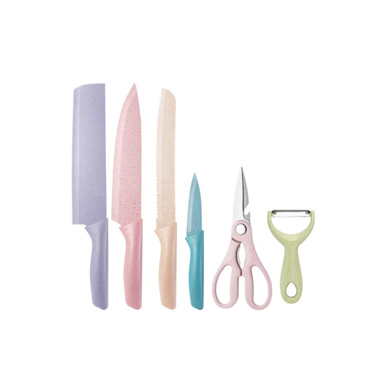 Macaron Color Kitchen Knife Set Stainless Steel Household Kitchen Knife Straw 7 PCS Chef Knife Set, As shown
Macaron Color Kitchen Knife Set Stainless Steel Household Kitchen Knife Straw 7 PCS Chef Knife Set, As shown