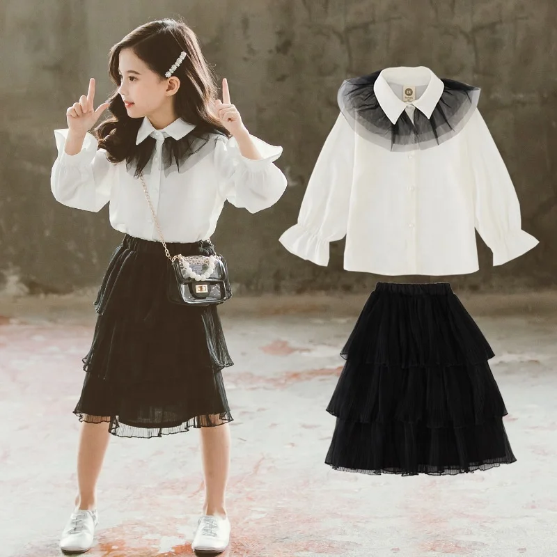 B60441A The new 2019 girl autumn dress two-piece cake skirt with a young girl's fashionable lace shirt, Picture shows
B60441A The new 2019 girl autumn dress two-piece cake skirt with a young girl's fashionable lace shirt, Picture shows