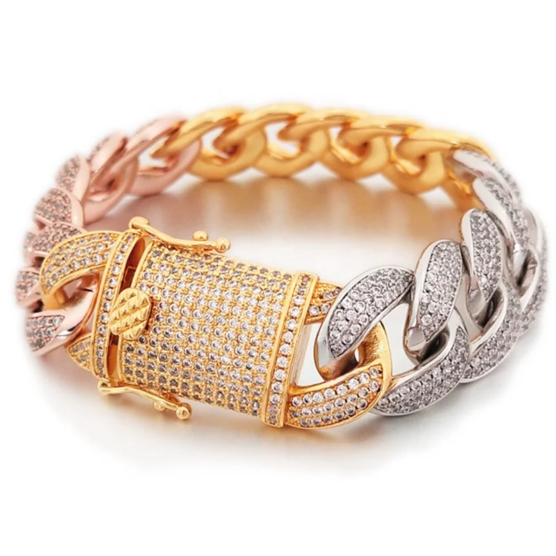 bling bling solid gold plated iced out cz cubic zirconia lab diamond cuban link bracelet for men
bling bling solid gold plated iced out cz cubic zirconia lab diamond cuban link bracelet for men