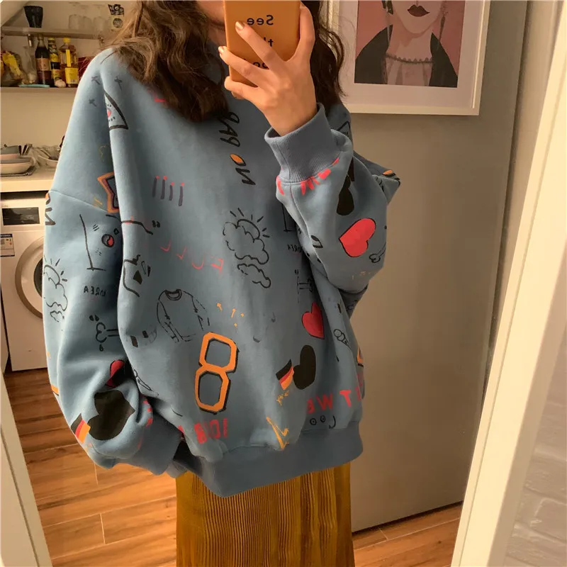 Hip Hop Hoodies 2021 Spring Womens Clothes Teen Street Harajuku Pastel Sweatshirt for Women Printing Loose Leisure Hoodie
Hip Hop Hoodies 2021 Spring Womens Clothes Teen Street Harajuku Pastel Sweatshirt for Women Printing Loose Leisure Hoodie
