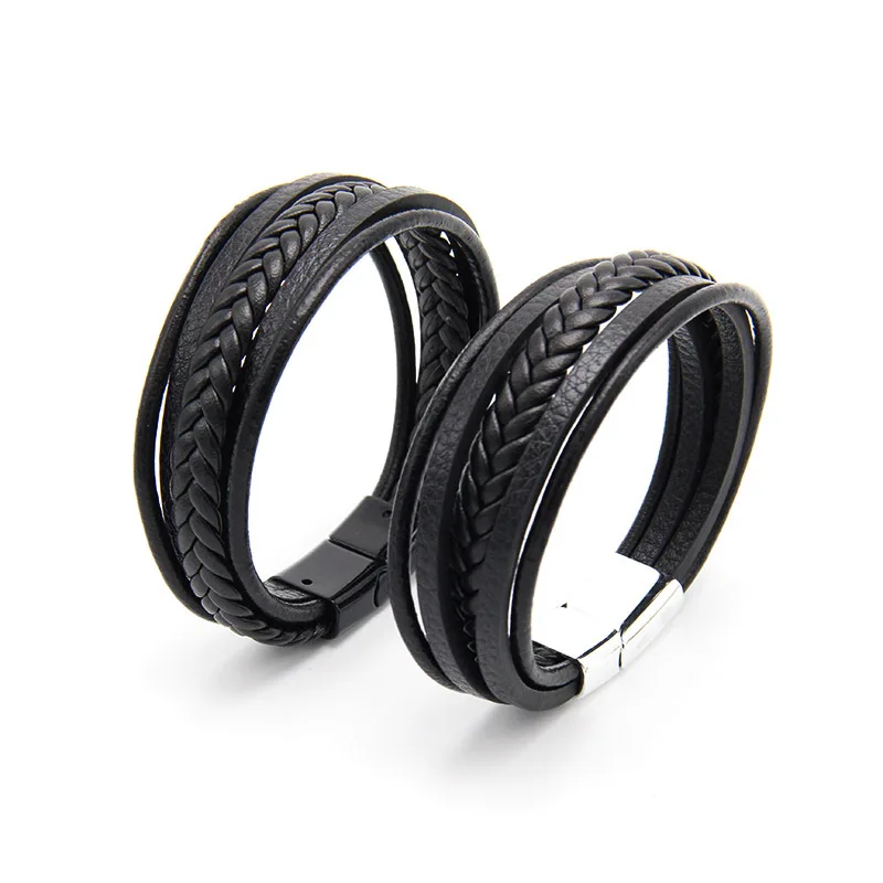 PAVA Hot Selling Black leather bracelet for engraving stainless steel magnetic bracelet leather bracelet for men, Black/brown
PAVA Hot Selling Black leather bracelet for engraving stainless steel magnetic bracelet leather bracelet for men, Black/brown