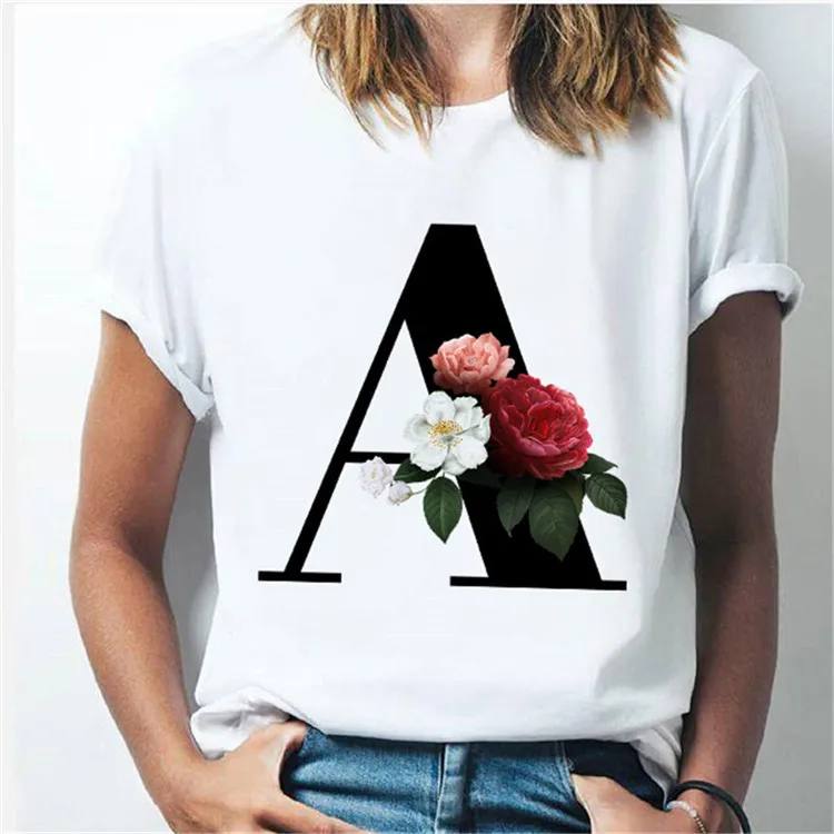 women's High quality printing T-shirt Flower letter Font Short sleeve Clothes, As show
women's High quality printing T-shirt Flower letter Font Short sleeve Clothes, As show