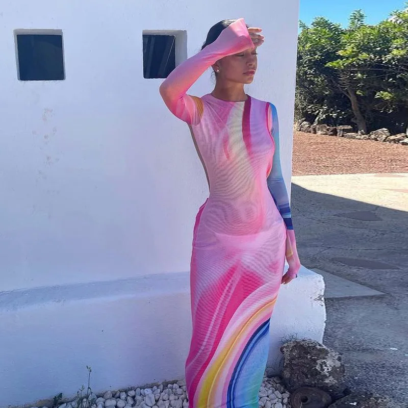 Wholesale new arrivals fall tie dye long sleeve halter elegant casual backless long bodycon maxi dresses, Photo shows
Wholesale new arrivals fall tie dye long sleeve halter elegant casual backless long bodycon maxi dresses, Photo shows