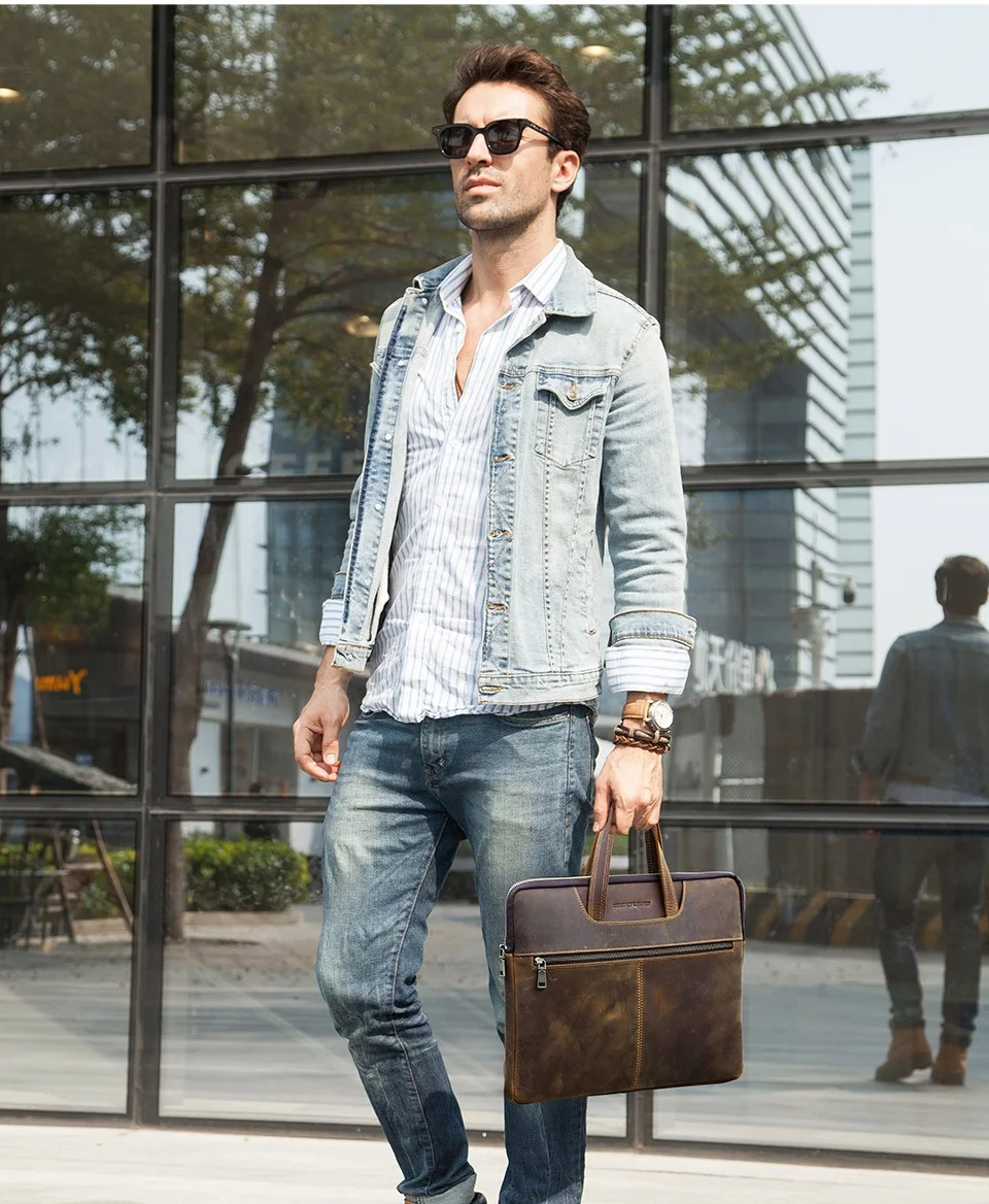 SIKAI New Vintage Genuine Leather 16" Computer Handbag Men's Bag Handbag Crazy Horse Leather Briefcase
SIKAI New Vintage Genuine Leather 16" Computer Handbag Men's Bag Handbag Crazy Horse Leather Briefcase