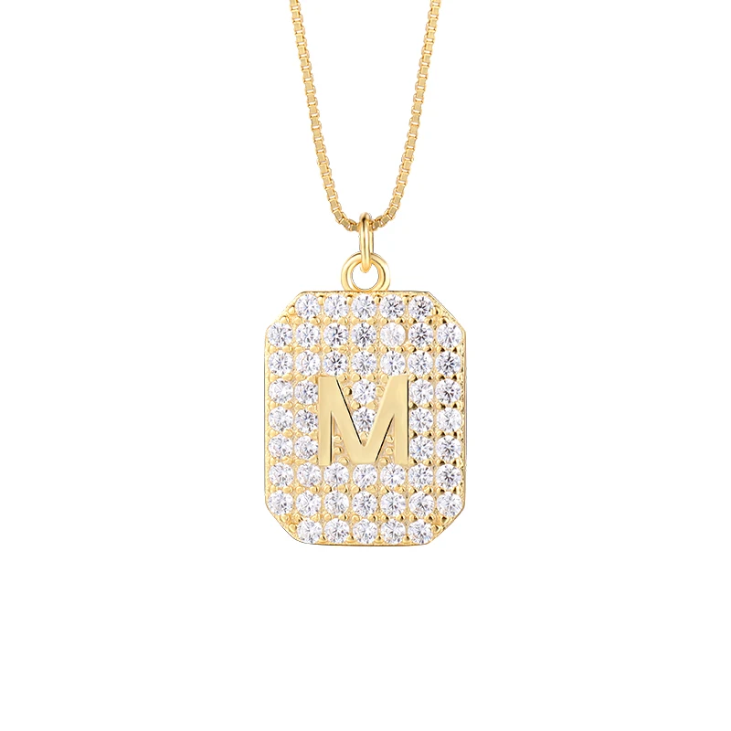 Vogue Jewelry Silver 925 Gold Plated Letter M Micro Pave Zircon Geometry Square Pendant Necklace
Vogue Jewelry Silver 925 Gold Plated Letter M Micro Pave Zircon Geometry Square Pendant Necklace