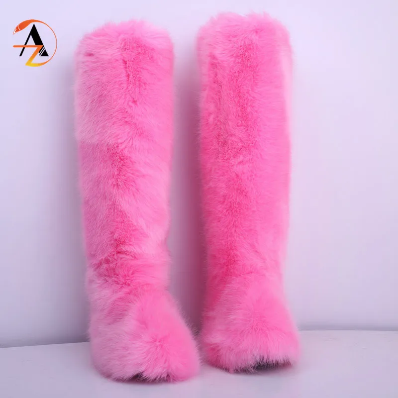 Hot sell winter warm fashion plus size colorful faux fur boots thigh over the knee high boots women, Single color or rainbow color or custom
Hot sell winter warm fashion plus size colorful faux fur boots thigh over the knee high boots women, Single color or rainbow color or custom