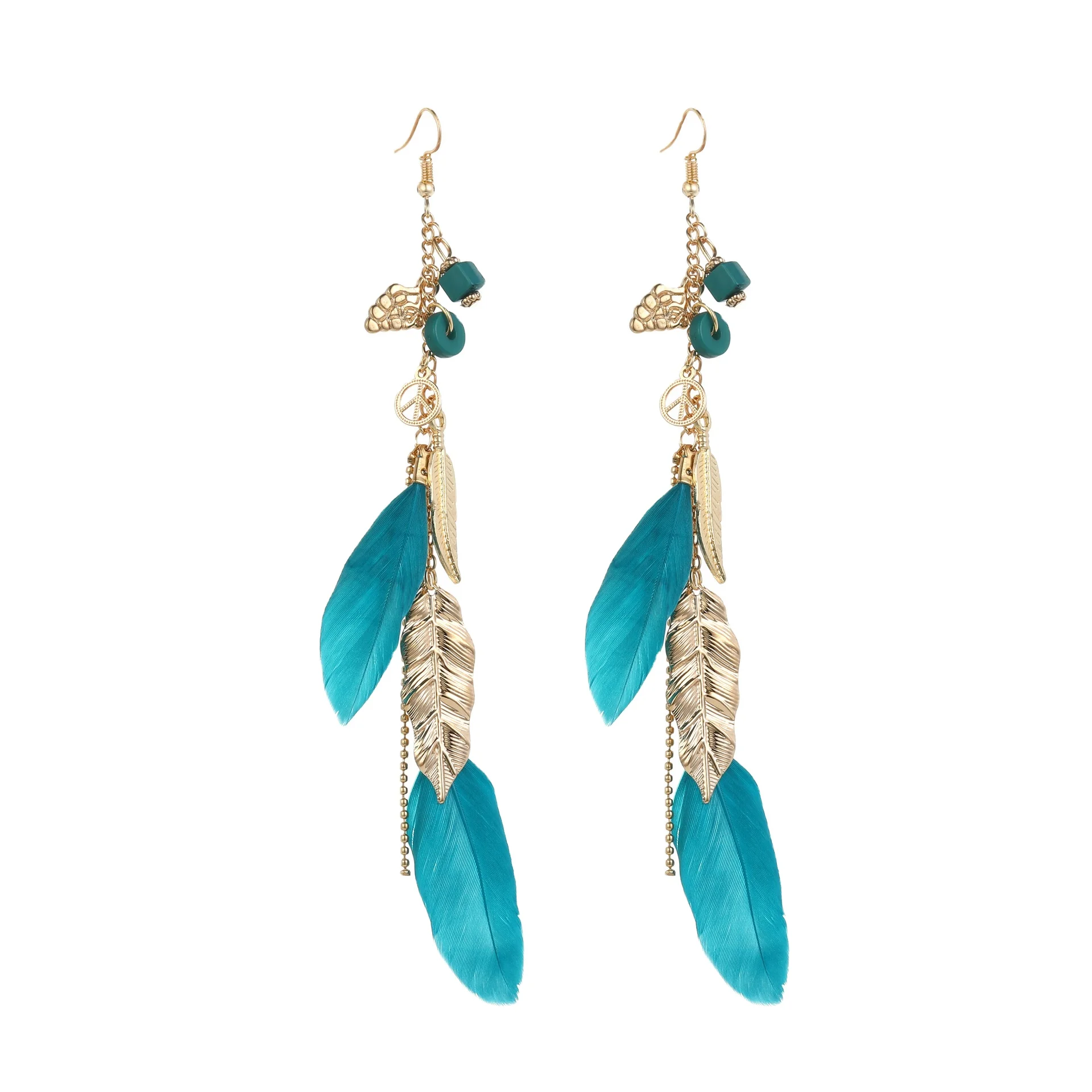 Elegant Vintage Summer Style Feather Tassel Dangle Accessories Leaves Drop Hanging Long Earring For Women
Elegant Vintage Summer Style Feather Tassel Dangle Accessories Leaves Drop Hanging Long Earring For Women