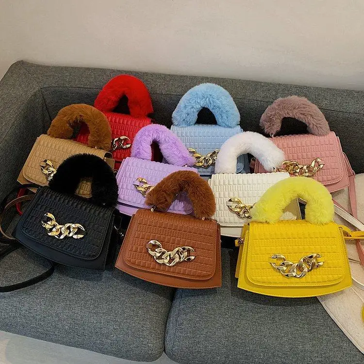 Fashion Pu Leather Women Hand Bag Ladies Shoulder Bags Fluff Handle Big Chain Fall Winter Fur Purses And Handbags
Fashion Pu Leather Women Hand Bag Ladies Shoulder Bags Fluff Handle Big Chain Fall Winter Fur Purses And Handbags