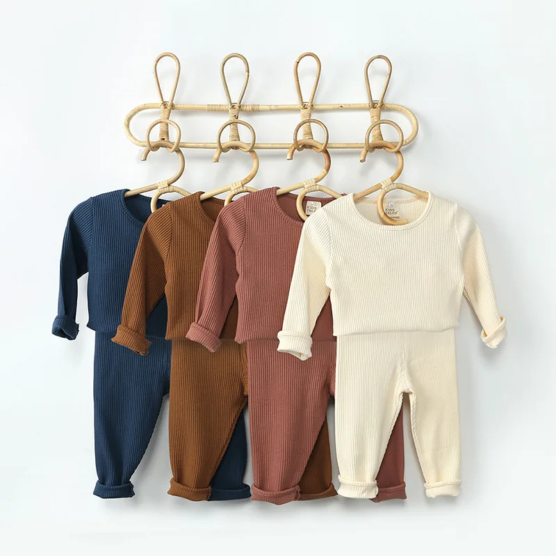 High Quality Spring Boys Girls Clothes Knitted Baby Pajama Set 2 Piece Solid Color Sleepwear Baby Clothes, Picture shows
High Quality Spring Boys Girls Clothes Knitted Baby Pajama Set 2 Piece Solid Color Sleepwear Baby Clothes, Picture shows