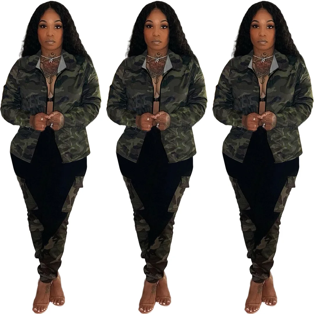 B54226A Western women fashion new camouflage print casual 2pcs pants suit, Shown
B54226A Western women fashion new camouflage print casual 2pcs pants suit, Shown