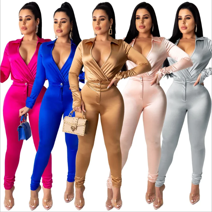 Fall Clothing Stretch Satin Shiny 15 Colors Corset Top Women Outfit Sexy Two Piece Pants Set, As pictures
Fall Clothing Stretch Satin Shiny 15 Colors Corset Top Women Outfit Sexy Two Piece Pants Set, As pictures