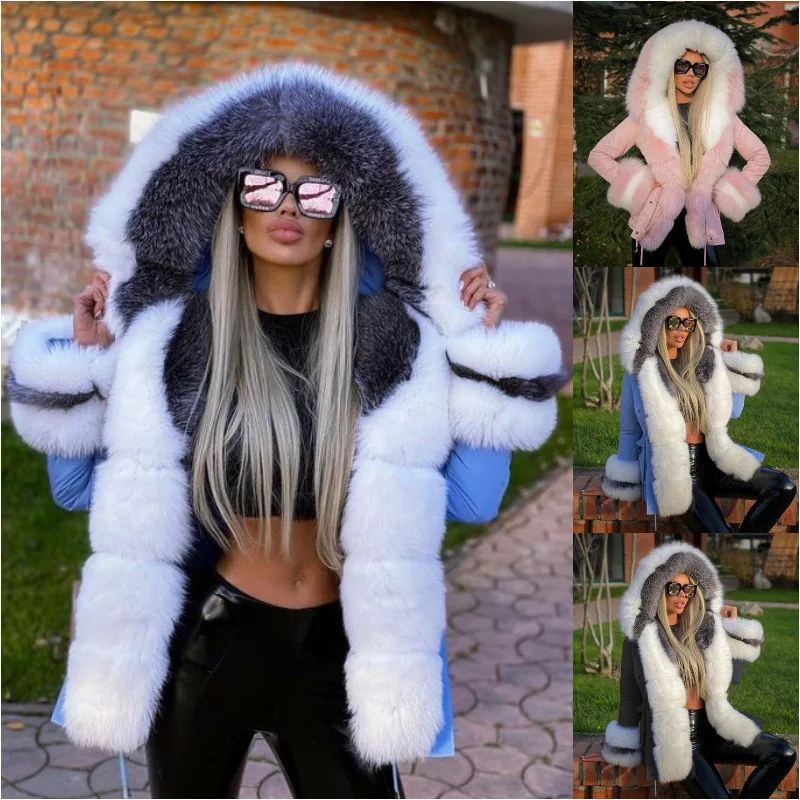 Winter thick windproof ladies overcoat women long sleeve plus size Faux Fur Jacket Coats with Fur Collar
Winter thick windproof ladies overcoat women long sleeve plus size Faux Fur Jacket Coats with Fur Collar