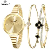 

LIANDU Fashion Watch Women Diamond Bracelet Watch Luxury Jewelry Ladies Female Girl Hour Casual Quartz Wristwatches set