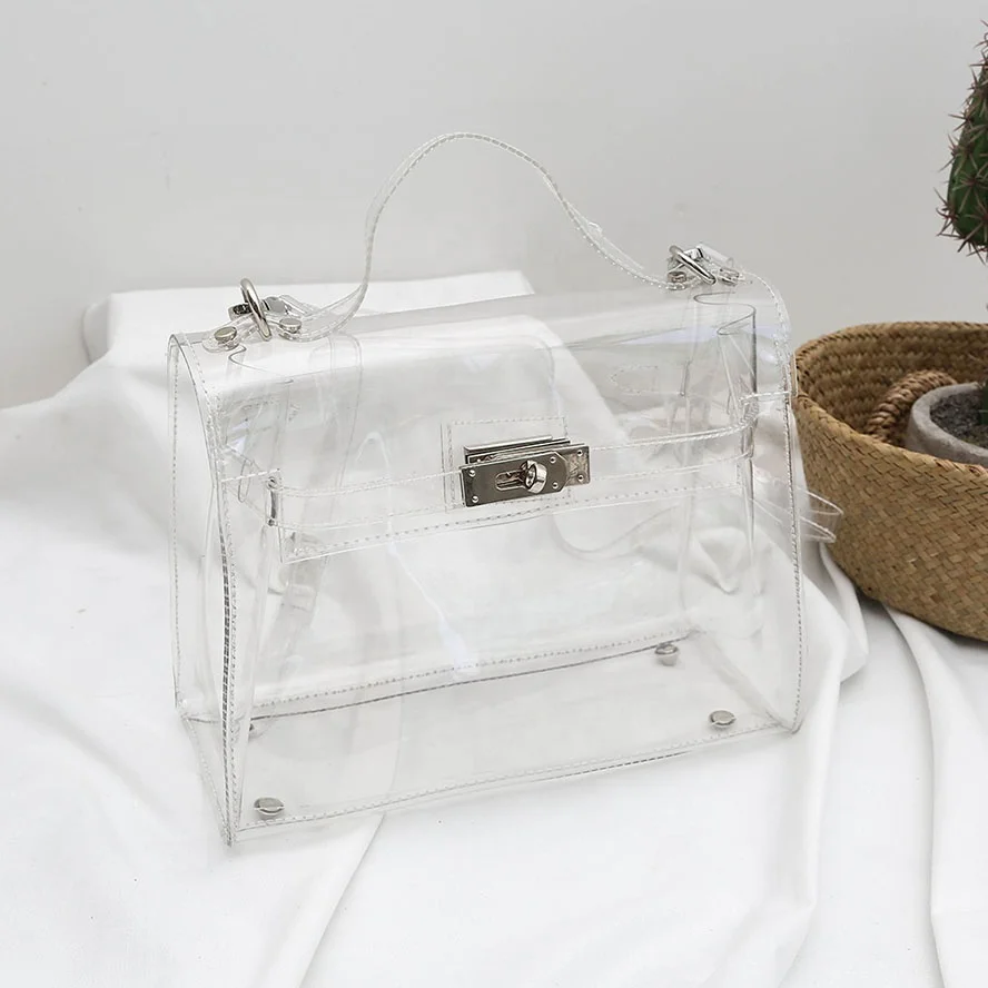 Wholesale clear pvc crossbody purse tote bags sets shoulder fashion transparent beach jelly women handbags, Oem
Wholesale clear pvc crossbody purse tote bags sets shoulder fashion transparent beach jelly women handbags, Oem