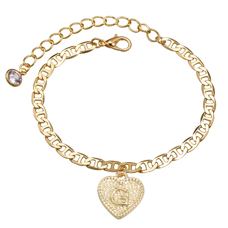 Artilady girl women foot jewelry beach custom alphabet heart shape gold plated anklets
Artilady girl women foot jewelry beach custom alphabet heart shape gold plated anklets