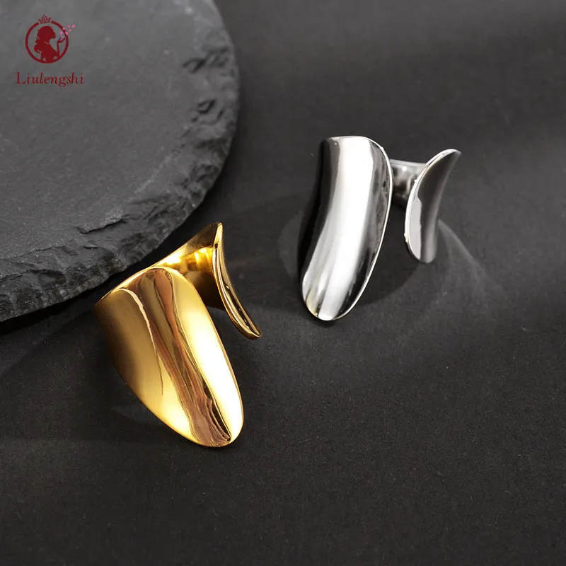 Trendy Simple Gold Plated 925 Sterling Silver Adjustable Irregular Rings High Polished Irregular Wide Cigar Band Ring
Trendy Simple Gold Plated 925 Sterling Silver Adjustable Irregular Rings High Polished Irregular Wide Cigar Band Ring