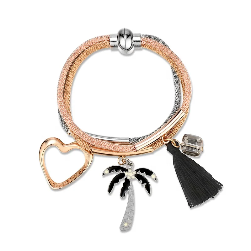 PUSHI woven bracelets boho Zinc alloy tassel heart pendant charm fashion ladies bracelets set
PUSHI woven bracelets boho Zinc alloy tassel heart pendant charm fashion ladies bracelets set