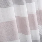 shaoxing factory natural pink gray and white stripe portable blackout faux linen look curtain fabric