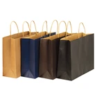 Flat Bottom Gusseted Cigar Square White Shopping Bread Plastic Kraft Paper Food Bag with Handle