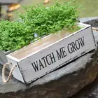Garden Flower Pot Vintage Wood Garden Flower Planter Succulent Pot Rectangle Trough Box Plant Bed