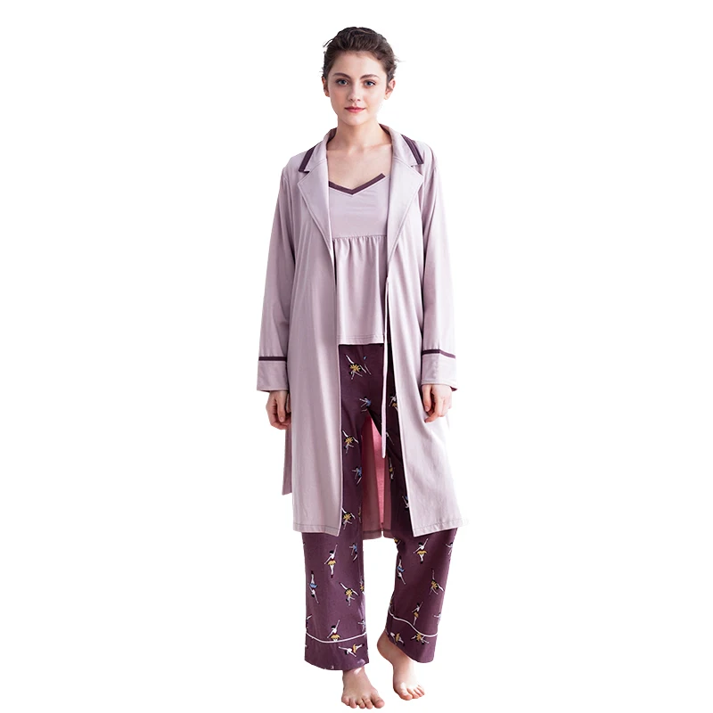 Wholesale New Design Winter Warm Long Sleeve Women Sleepwear 3 Pieces Cotton Pajamas
Wholesale New Design Winter Warm Long Sleeve Women Sleepwear 3 Pieces Cotton Pajamas