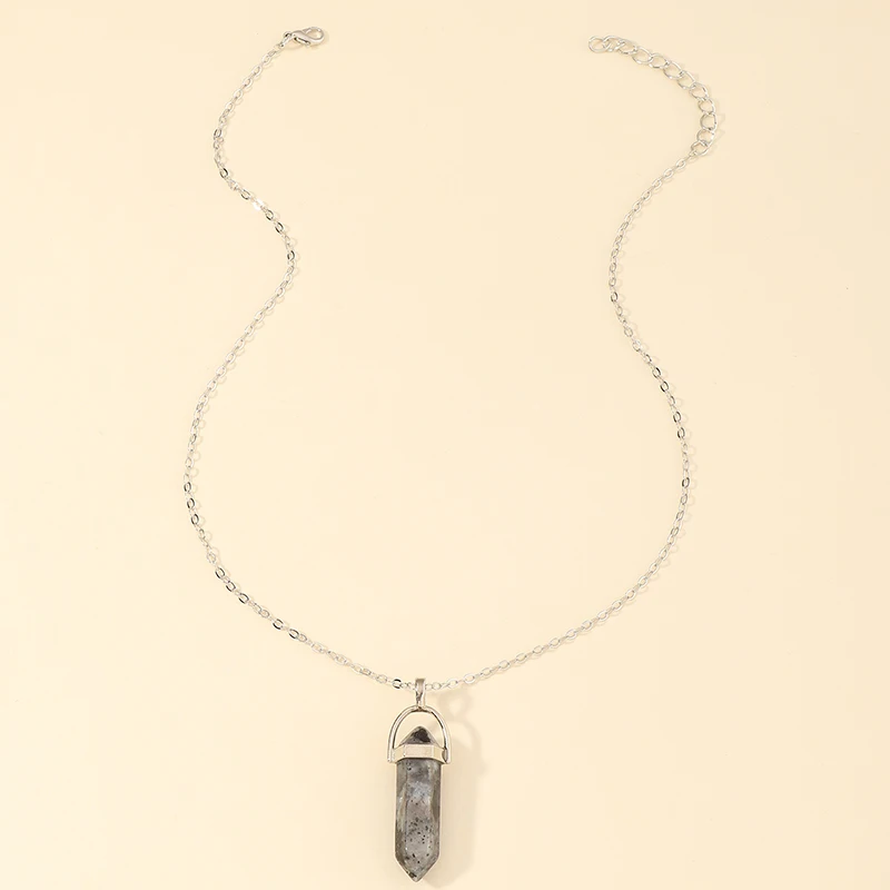 Whlesale Fashion Hexagonal Column Natural Crystal Pendant Necklace Simple Silver Plated Yoga Jewelry Necklace For Women Girl
Whlesale Fashion Hexagonal Column Natural Crystal Pendant Necklace Simple Silver Plated Yoga Jewelry Necklace For Women Girl