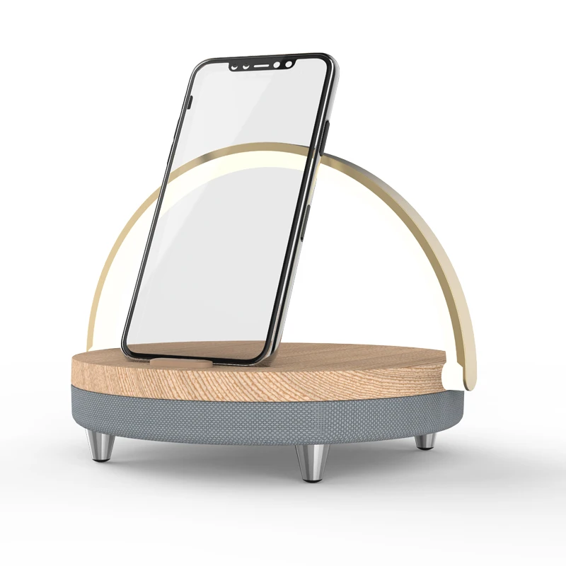 Multi- Function BT speaker with LED light for mobile phone fast Wireless charger
Multi- Function BT speaker with LED light for mobile phone fast Wireless charger