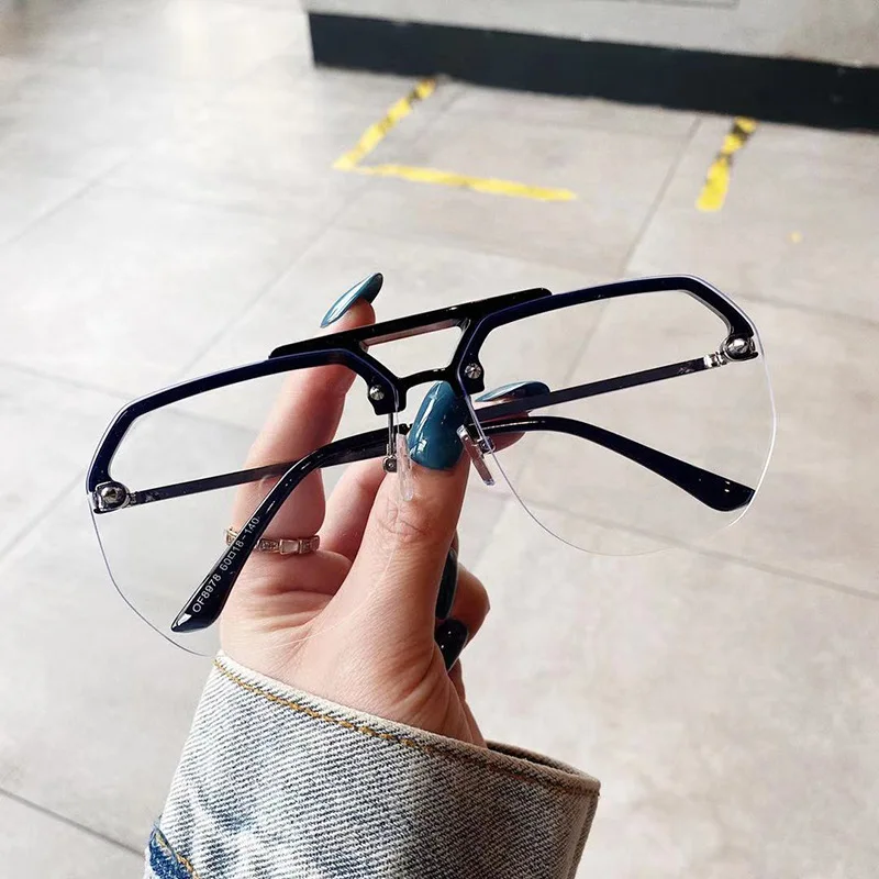 Lmb 2021 New Arrive Anti-blue Light Glasses Double Beam Half Frame Rivet Eyeglasses Frames For Men Women
Lmb 2021 New Arrive Anti-blue Light Glasses Double Beam Half Frame Rivet Eyeglasses Frames For Men Women
