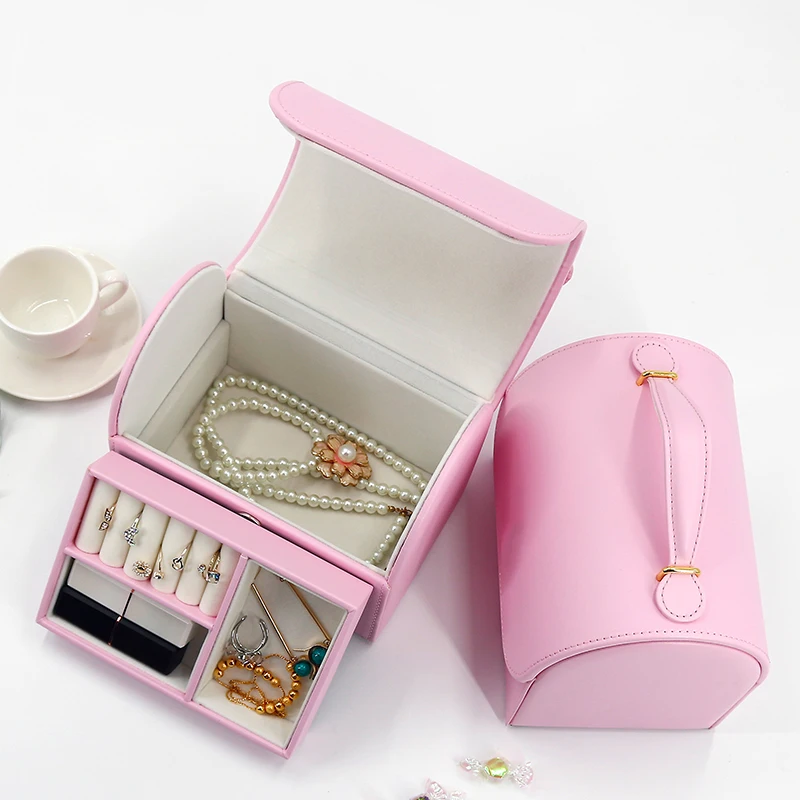 ready to ship wholesale pink or white luxury portable jewelry gift receive box for women's jewelry, White/pink
ready to ship wholesale pink or white luxury portable jewelry gift receive box for women's jewelry, White/pink