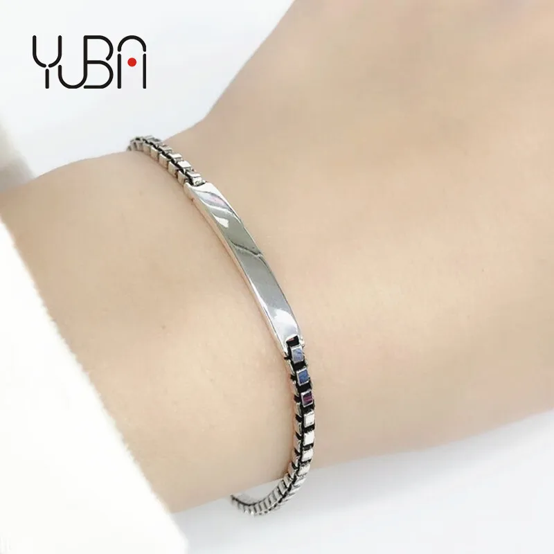 Simple Fashion Box Chain Horizon Bar Bracelet S925 Silver Plated Geometric Square Box Linked Blank Bar Bracelets
Simple Fashion Box Chain Horizon Bar Bracelet S925 Silver Plated Geometric Square Box Linked Blank Bar Bracelets