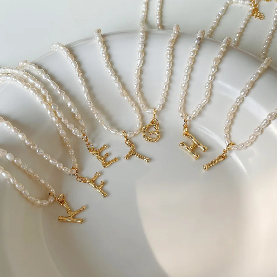 New Arrival Ins Beaded Freshwater Pearl Necklace Women Gold Plated S925 Bamboo Letter Pendant Necklace
New Arrival Ins Beaded Freshwater Pearl Necklace Women Gold Plated S925 Bamboo Letter Pendant Necklace