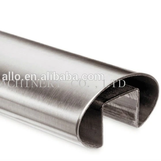 slot pipe newel post glass stair bracket tube polishing stainless steel machine rectangle