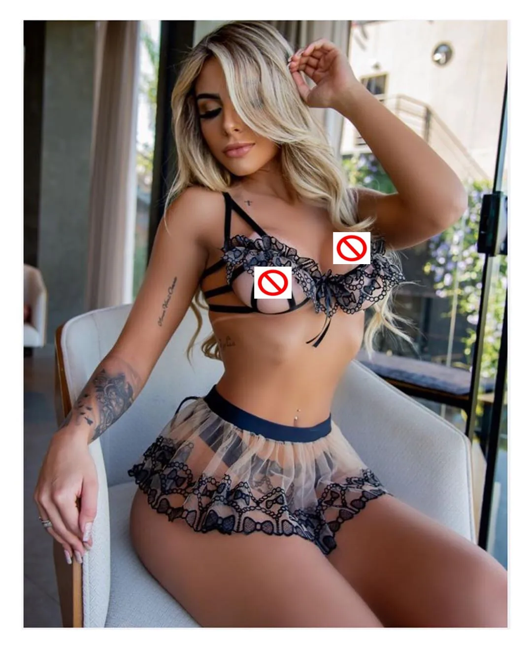 YJC0321 2021 new popular sexy lingerie sling three-piece set embroidered lace mesh see-through seductive sexy sleepwear clothes, Black,white,red,purple,pink,green,yellow...
YJC0321 2021 new popular sexy lingerie sling three-piece set embroidered lace mesh see-through seductive sexy sleepwear clothes, Black,white,red,purple,pink,green,yellow...
