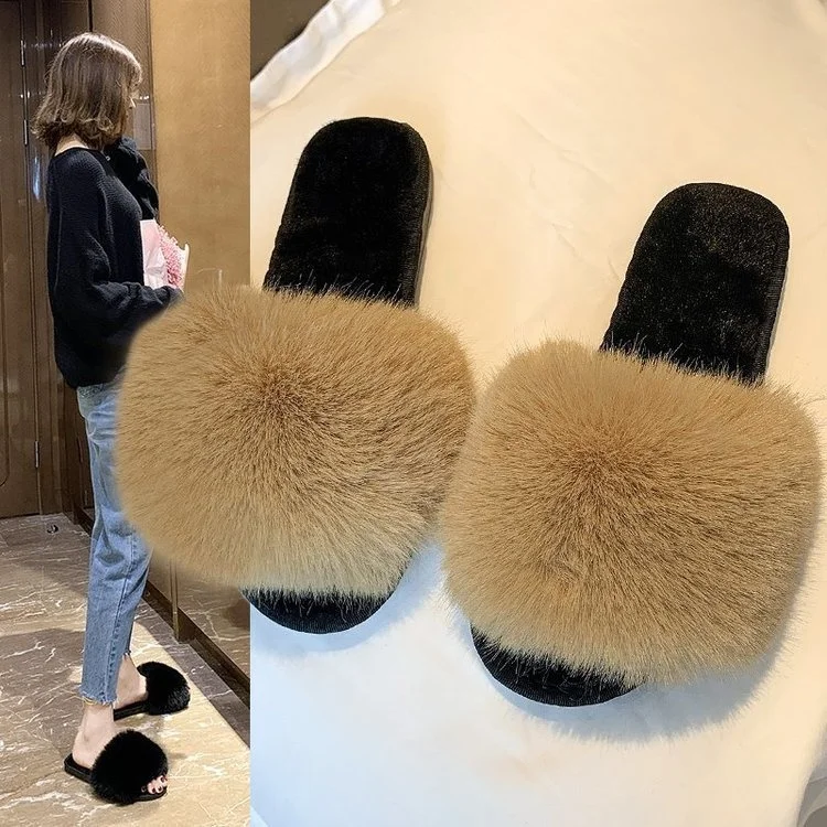 wholesale USA big size 2021 One word plush home cotton slippers women's autumn and winter new fashion wear faux fur slippers, Picture
wholesale USA big size 2021 One word plush home cotton slippers women's autumn and winter new fashion wear faux fur slippers, Picture