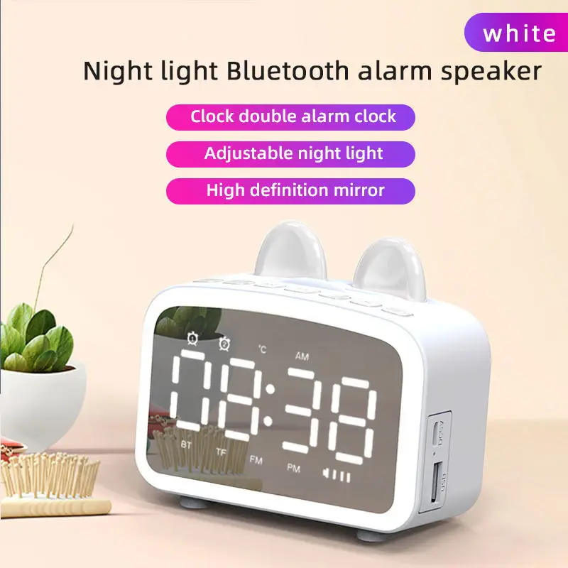 Creative Mini Home With Temperature Dual Alarm Clock TV Mirror Alarm Clock blutooth Speaker, Pink ,white
Creative Mini Home With Temperature Dual Alarm Clock TV Mirror Alarm Clock blutooth Speaker, Pink ,white