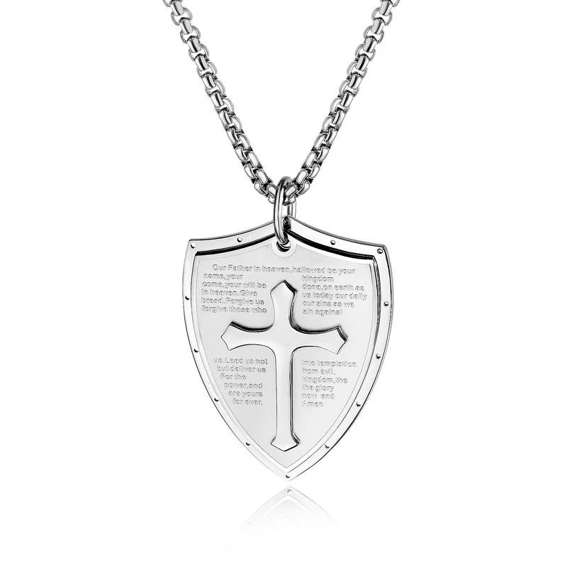 Fashion Bible Cross Necklace Stainless Steel Religious Shield Pendants Necklaces For Men Hip Hop Jewelry (KSS218), Same as the picture
Fashion Bible Cross Necklace Stainless Steel Religious Shield Pendants Necklaces For Men Hip Hop Jewelry (KSS218), Same as the picture