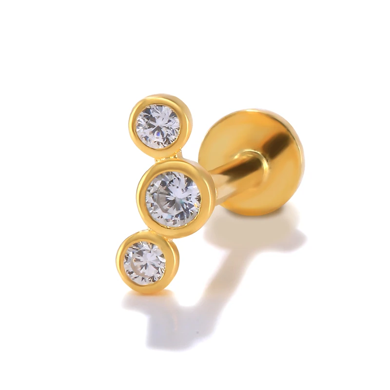QLEESI Labret Piercing S925 Silver Three White Zircon Balls Threaded Labret Piercing Stud Earrings
QLEESI Labret Piercing S925 Silver Three White Zircon Balls Threaded Labret Piercing Stud Earrings