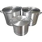 Amazon Hot 4PK Aluminum Silver Pot Stock Pot Set Tamale and Steamer Aluminum Turkey Stock pot