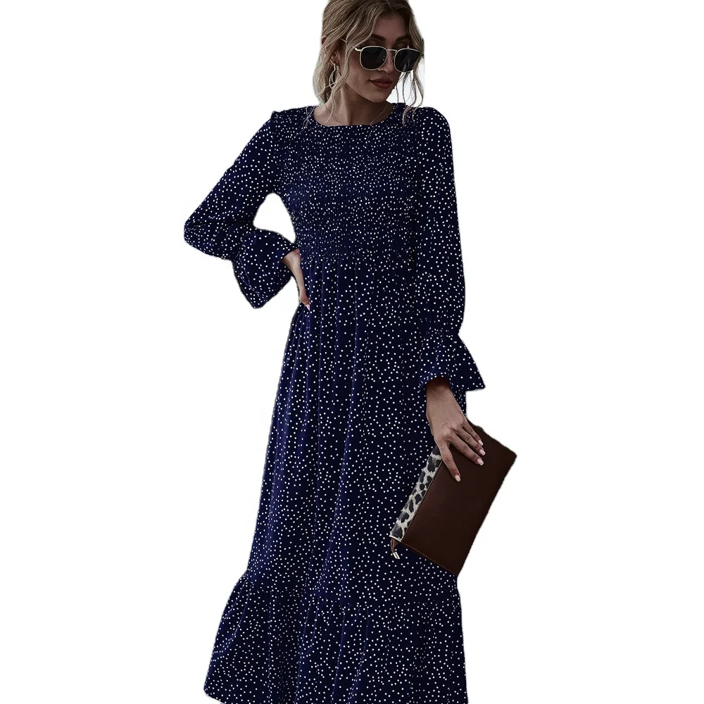 2021New Design Elegant Floral Print Flounce Hem Long Sleeve High Waist Flared Maxi Long Dress for Women
2021New Design Elegant Floral Print Flounce Hem Long Sleeve High Waist Flared Maxi Long Dress for Women