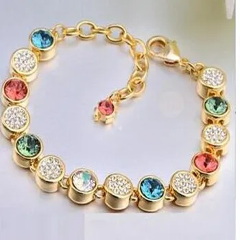 k Gold Plated Charm Bracelets AAA Zircon & Beautiful Color Crystal Health Nickel & Lead free Fashion jewelry
k Gold Plated Charm Bracelets AAA Zircon & Beautiful Color Crystal Health Nickel & Lead free Fashion jewelry