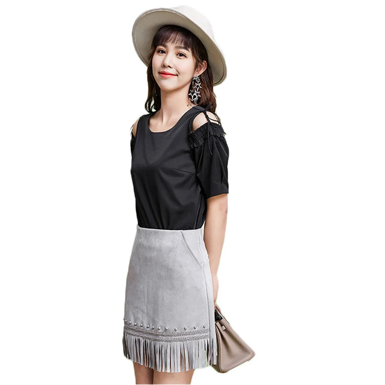 Summer new Korean version of the high waist A-Line Tassel skirt sexy imitation suede women fringed short skirt
Summer new Korean version of the high waist A-Line Tassel skirt sexy imitation suede women fringed short skirt