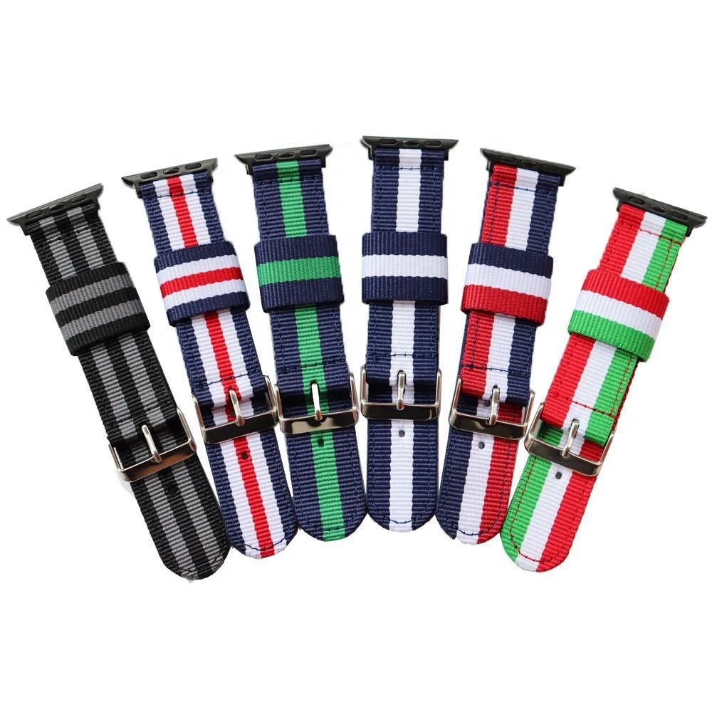 Woven Nylon Nato Style Watchband with Stainless Clasp Strap Sports Bracelet Wristband for iWatch Series 65SE4 3 2 1, Customized
Woven Nylon Nato Style Watchband with Stainless Clasp Strap Sports Bracelet Wristband for iWatch Series 65SE4 3 2 1, Customized