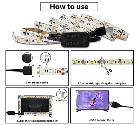Color Auto Synced Back Light Mini ZigBee LED Controller 5V USB RGB CCT LED Strip Controllers ZigBee3.0 Smartthings Compliant - ANKUX.COM
