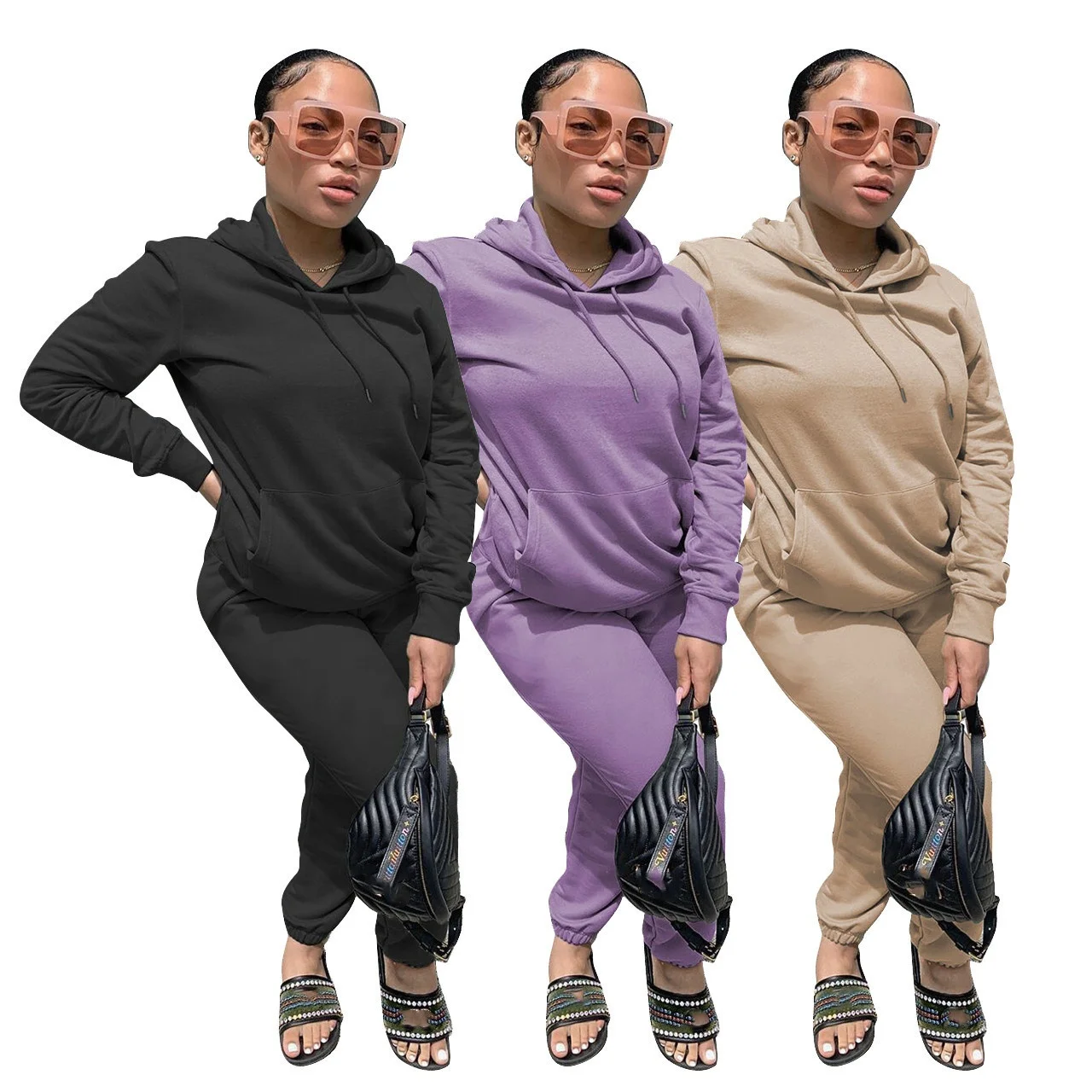B63267A American hot style multicolor hoodie fabric cashmere high quality two-piece set, Purple/black/apricot
B63267A American hot style multicolor hoodie fabric cashmere high quality two-piece set, Purple/black/apricot