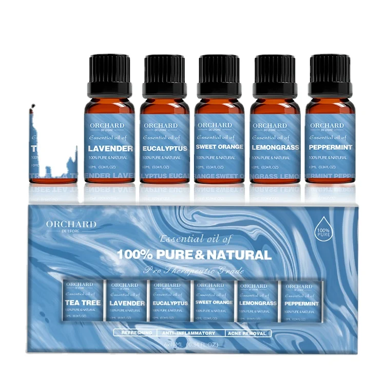 

100% Pure Organic Natural Essential Oil Set Lavender Peppermint Massage Oil Tea Tree Essential Body Oil