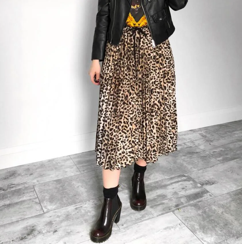 Summer New Arrival Leopard Print Skirt Drawstring Pleated Elastic High Waist Bottom Women'S Plus Size Dress & Skirts
Summer New Arrival Leopard Print Skirt Drawstring Pleated Elastic High Waist Bottom Women'S Plus Size Dress & Skirts