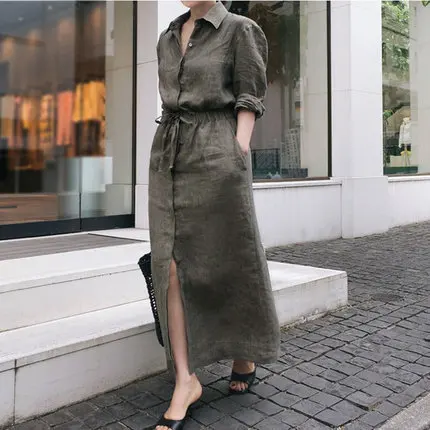 2022 new arrivals Korean-Style Cotton and Linen Shirt Dress fashion women's clothing lady elegant dresses women
2022 new arrivals Korean-Style Cotton and Linen Shirt Dress fashion women's clothing lady elegant dresses women